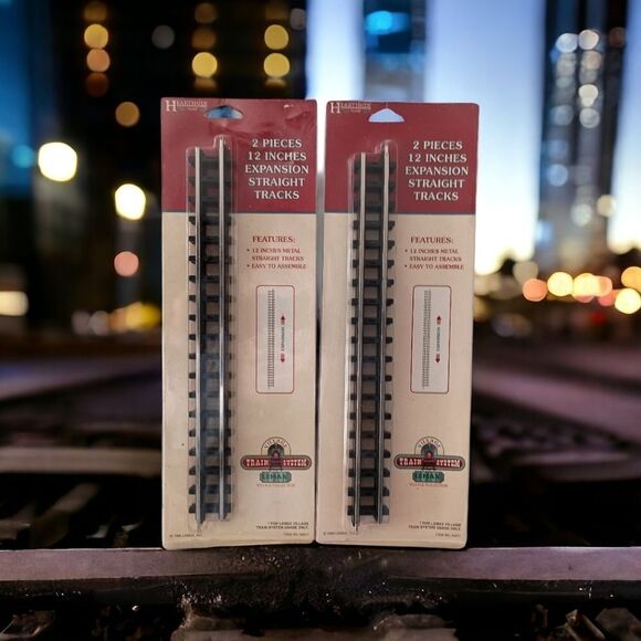 2 Lemax Train Tracks Straight NEW 84211 Expansion Replacement Village Collection - Picture 10 of 15